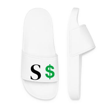 Lettre s dollar - Claquettes Femme - blanc - Devant