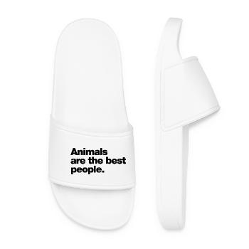 Les animaux sont les meilleures personnes - Claquettes Femme - blanc - Devant