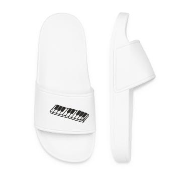 Keyboard Piano Instrument Music Keys Melody - Women’s Pool Sliders - white - Front