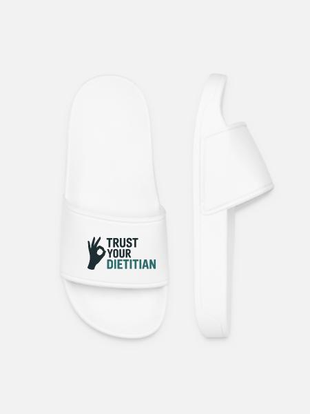 Trust Your Dietitian Professional Expert Guidance - Women’s Pool Sliders - white
