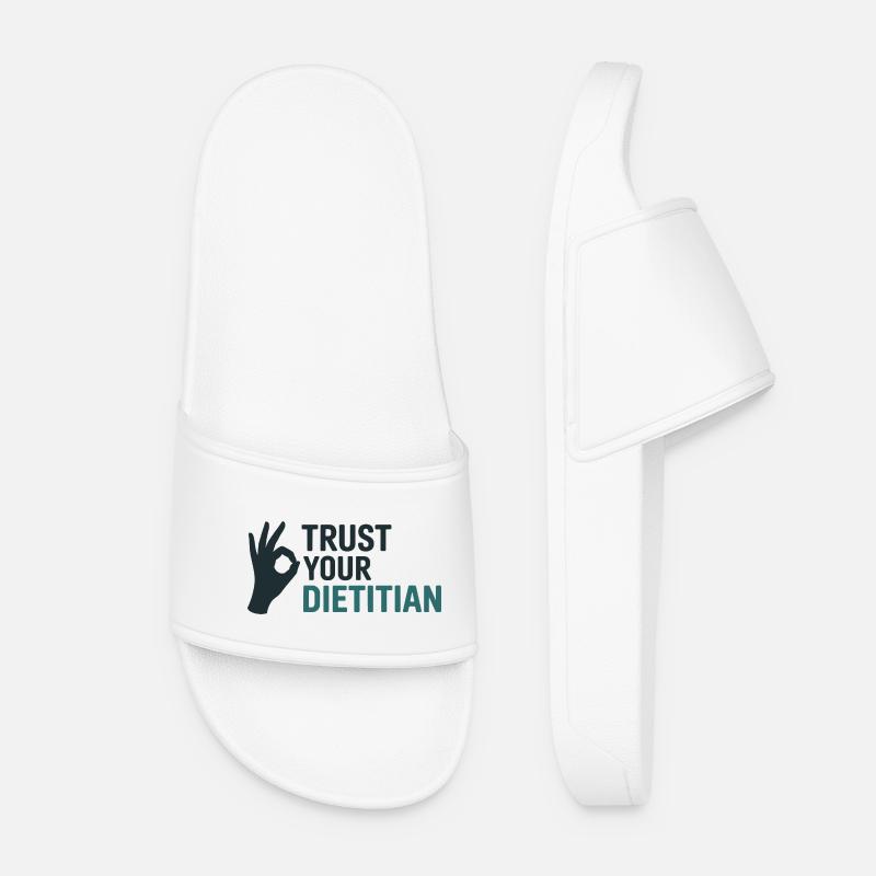 Trust Your Dietitian Professional Expert Guidance  - Women’s Pool Sliders - white