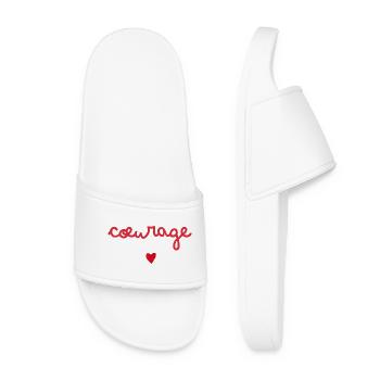 Courage gift idea - Women’s Pool Sliders - white - Front