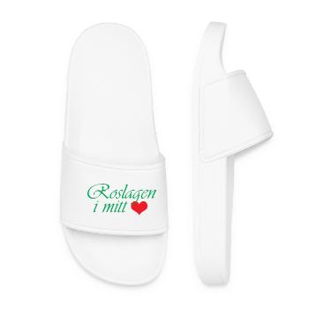 Roslagen in the middle – coastal romance in green - Women’s Pool Sliders - white - Front