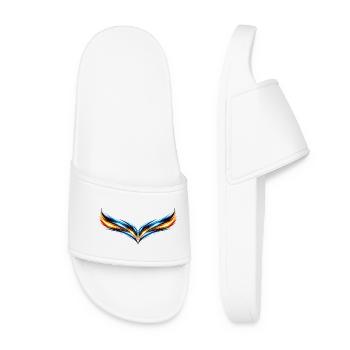 Sporty jersey design Symmetrical effect - Women’s Pool Sliders - white - Front
