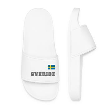 SCHWEDEN - SVERIGE Trikot Look - Flagge auf Brust - Frauen Badelatschen - Weiß - Vorne