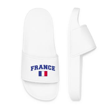 Frankreich Fan - Frauen Badelatschen - Weiß - Vorne