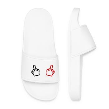 Doigt d’honneur en pixel - Claquettes Femme - blanc - Devant