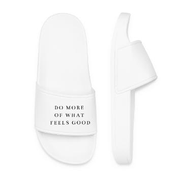 Faites plus de ce qui fait du bien Citation Minimaliste - Claquettes Femme - blanc - Devant