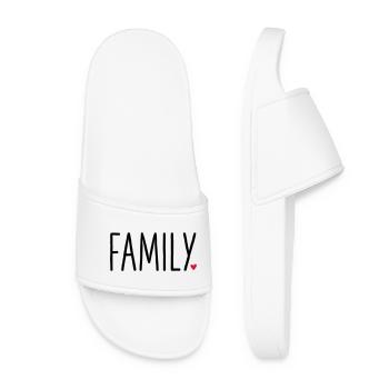 Family Herz - Geschenk Partnerlook Kind Liebe - Frauen Badelatschen - Weiß - Vorne