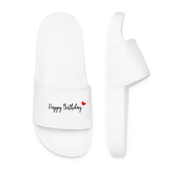 anniversary. HAPPY BIRTHDAY. Happy birthday. - Women’s Pool Sliders - white - Front