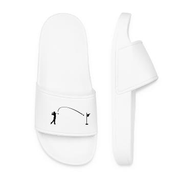 Joueur de golf frappe balle dans le trou fréquence cardiaque, cardio - Claquettes Femme - blanc - Devant