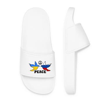 Ukraine russia peace - Women’s Pool Sliders - white - Front