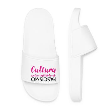 La culture est le seul antidote au fascisme - Claquettes Femme - blanc - Devant