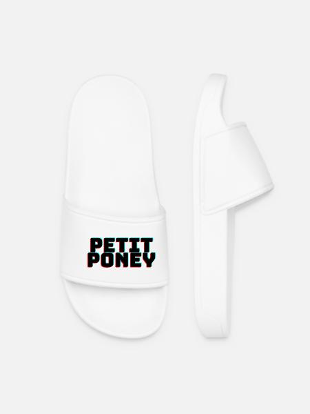 Petit poney - cadeau humour - musique petit poney - Claquettes Femme - blanc