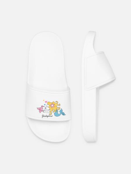 Lucky Kissed - Women’s Pool Sliders - white