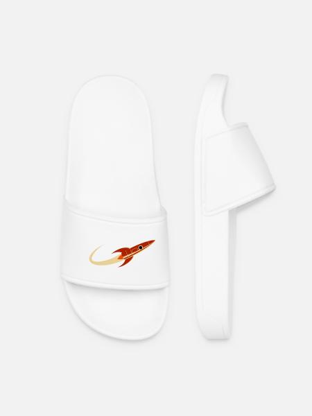 Fusée spatiale rouge - Claquettes Femme - blanc