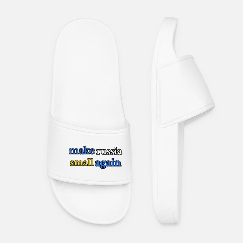 Make russia small again, blue yellow - Women’s Pool Sliders - white
