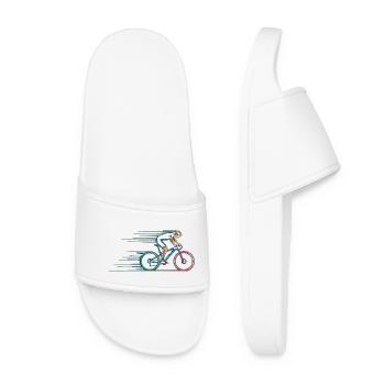 BMX Freestyle Vintage Radfahrer Geschenk Idee - Frauen Badelatschen - Weiß - Vorne