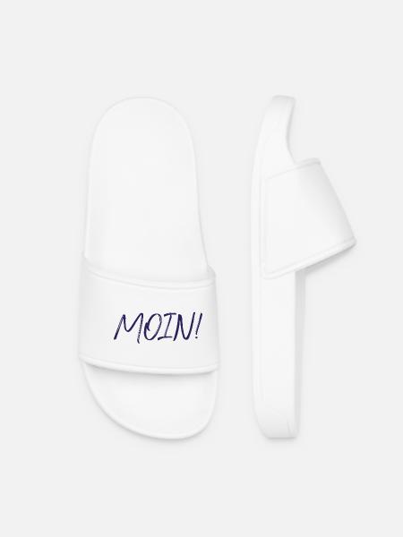 MOIN, marine - Claquettes Femme - blanc
