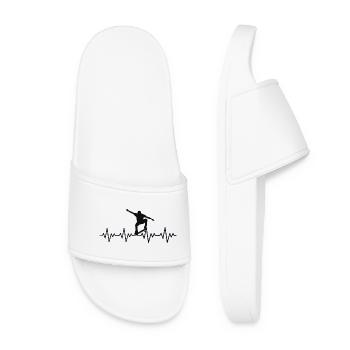 Battement de cœur ECG de skateboarder - Claquettes Femme - blanc - Devant