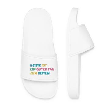 Today is a good day for riding. - Women’s Pool Sliders - white - Front
