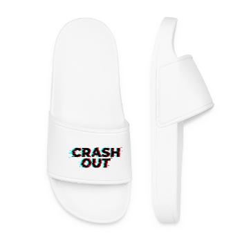 Crash Out – Glitch-Stil Schwarz Rot Cyan - Frauen Badelatschen - Weiß - Vorne