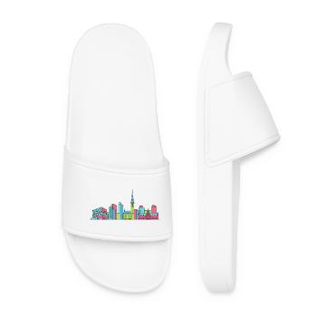 Hamburg City Skyline Speicherstadt Line Art - Women’s Pool Sliders - white - Front