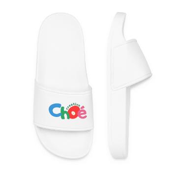 choe creative texte - Claquettes Femme - blanc - Devant