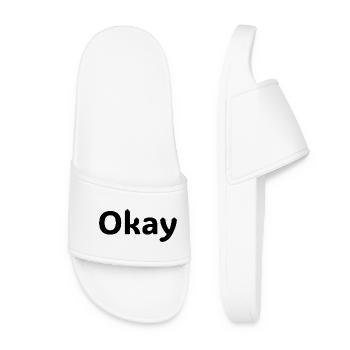 Okay Statement Shirt Minimalistisches Design - Women’s Pool Sliders - white - Front