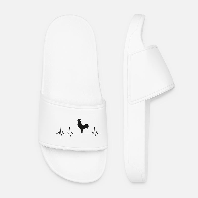 Chickens Fans - - Rooster - Chicks - Women’s Pool Sliders - white