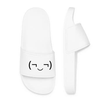 Émoticône espiègle (¬‿¬) sourire espiègle - Claquettes Femme - blanc - Devant