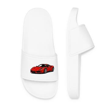 Roter Sportwagen Illustration - Frauen Badelatschen - Weiß - Vorne