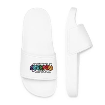 It's Not Hoarding If It's Yarn - Women’s Pool Sliders - white - Front