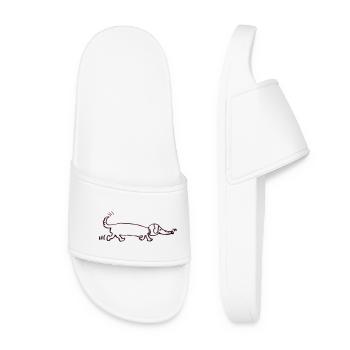 funny dachshund, dachshund, dog, dachshund - Women’s Pool Sliders - white - Front