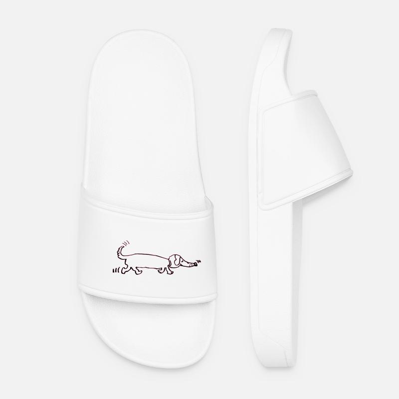 drôle teckel, teckel, chien, teckel - Claquettes Femme - blanc