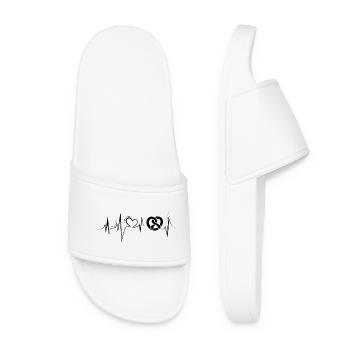 Heartbeat Baker Bakery Bakery Symbol Icon Pulse - Women’s Pool Sliders - white - Front