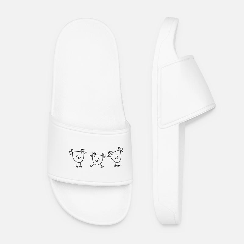 Hühner Huhn Henne minimal schlichtes Hühner Design - Frauen Badelatschen - Weiß