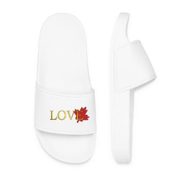 Love Maple Leaf of Canada - Women’s Pool Sliders - white - Front
