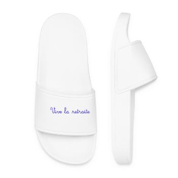 RETIREMENT. RETIREMENT. RETIRED. SENIOR. GRANNY. GRANDPA - Women’s Pool Sliders - white - Front