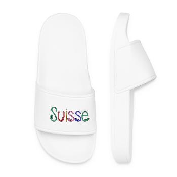 SWITZERLAND. HUMOR. COUNTRY. FLAG - Women’s Pool Sliders - white - Front