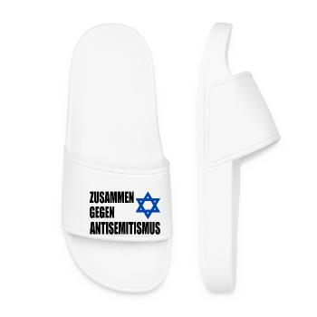 zusammen gegen antisemitismus - Frauen Badelatschen - Weiß - Vorne
