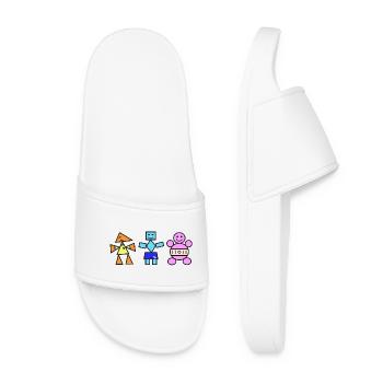 Trio géométrique Figures ludiques, un point - Claquettes Femme - blanc - Devant