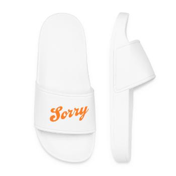 Sorry – Minimalist statement - Women’s Pool Sliders - white - Front