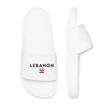 Lebanese pride, minimalist sleek design - Women’s Pool Sliders - white - Front