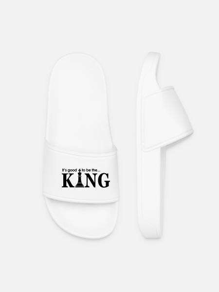 Game Chess Checkerboard King Quote Humor - Women’s Pool Sliders - white