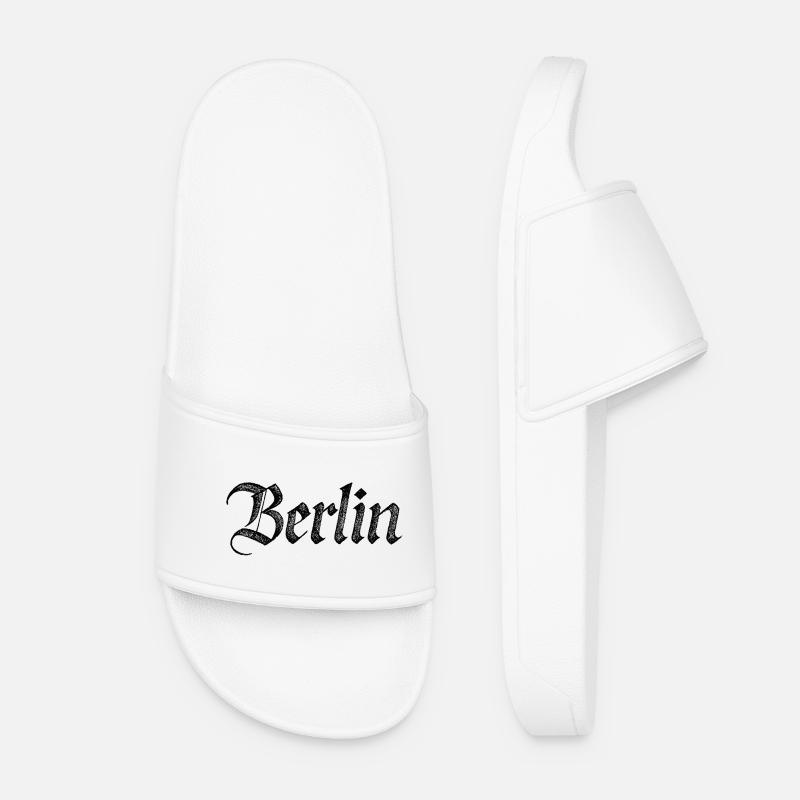 Berlin Gothic Script Vintage Schwarz - Frauen Badelatschen - Weiß