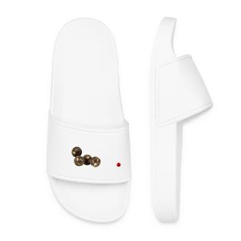Petanque ball game - Women’s Pool Sliders - white - Front