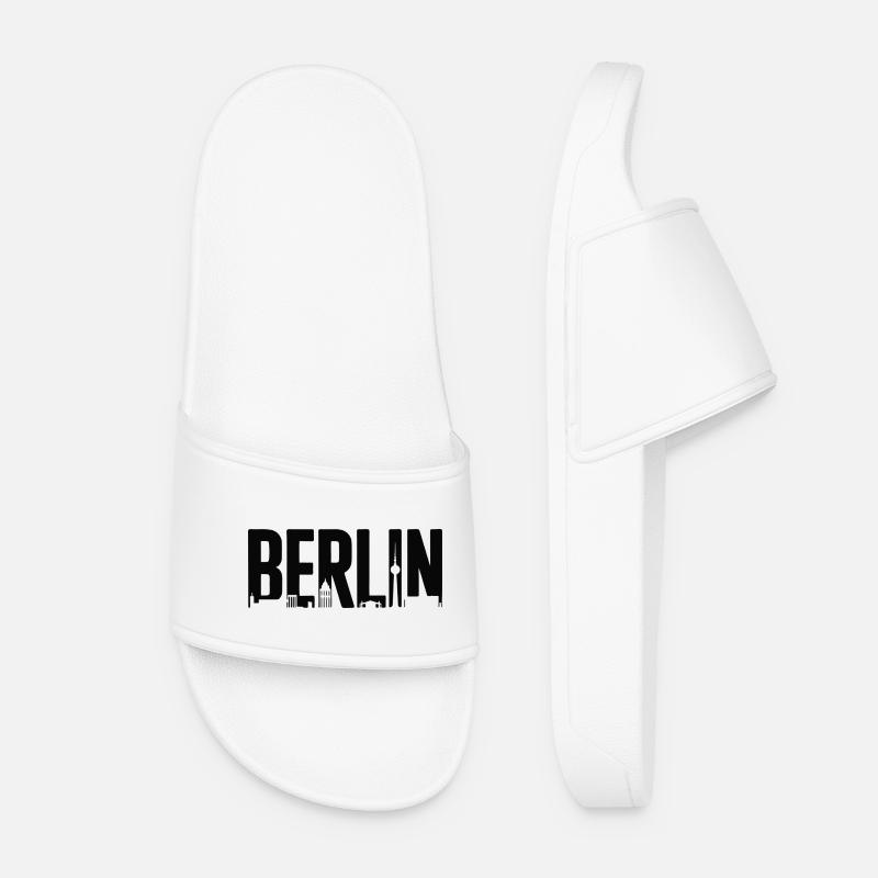 Berliner Skyline-Silhouette - Frauen Badelatschen - Weiß