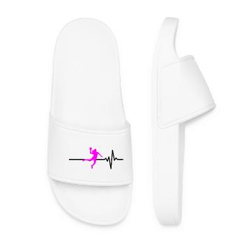 JOUEUR DE HANDBALL BATTEMENT DE BALLE ROSE ADRÉNALINE - Claquettes Femme - blanc - Devant