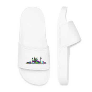 St Polten City Skyline Town Hall Line Art - Women’s Pool Sliders - white - Front
